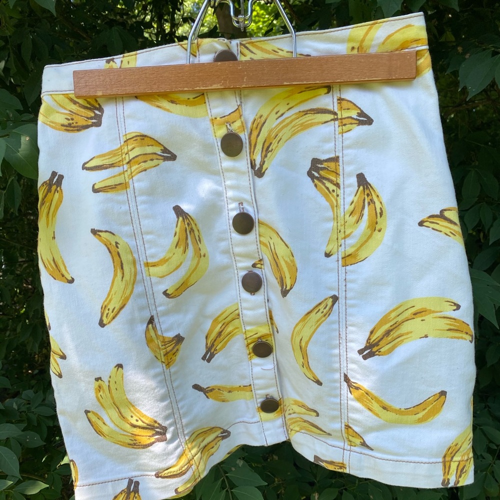 UO banana print miniskirt